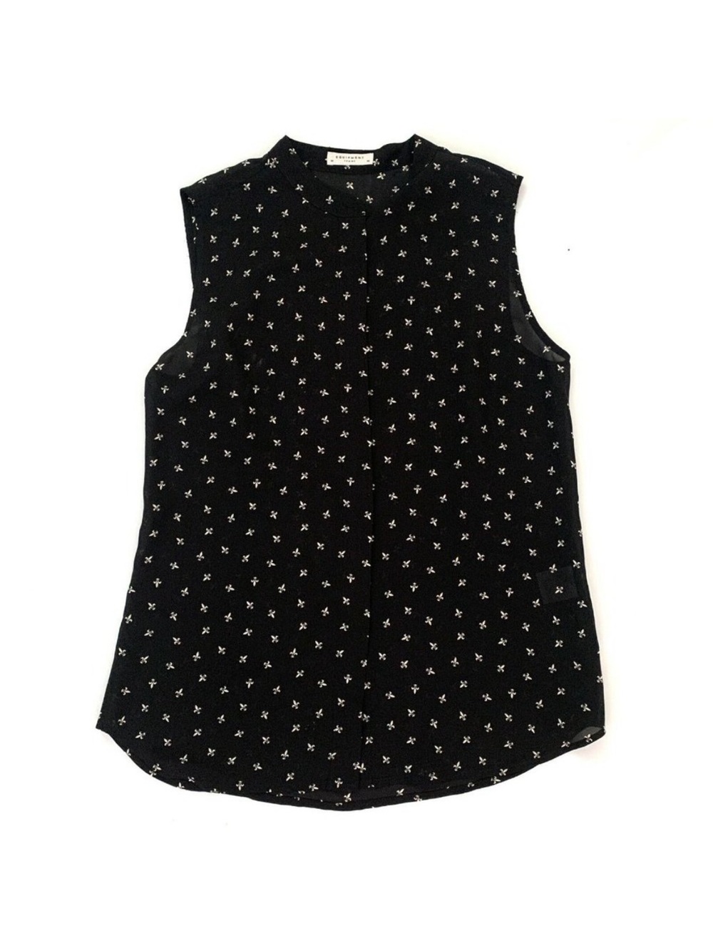 Equipment Femme Size M 100% Silk Blouse Sleeveless - Picture 3 of 7
